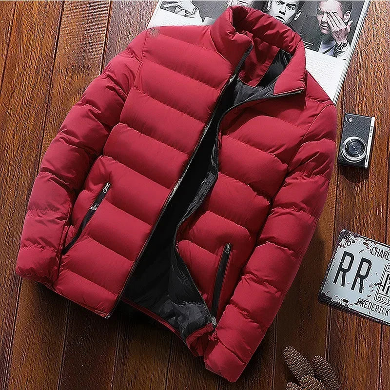 New Men's Thick Warm Parka Jackets Autumn Winter Casual Men's Outwear Coats Solid Male Windbreak Cotton Padded Down Jacket M-5XL