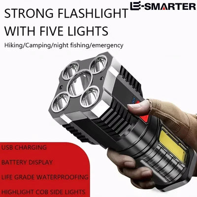 5LED High Power Led Flashlights Rechargeable Camping | SAMAG