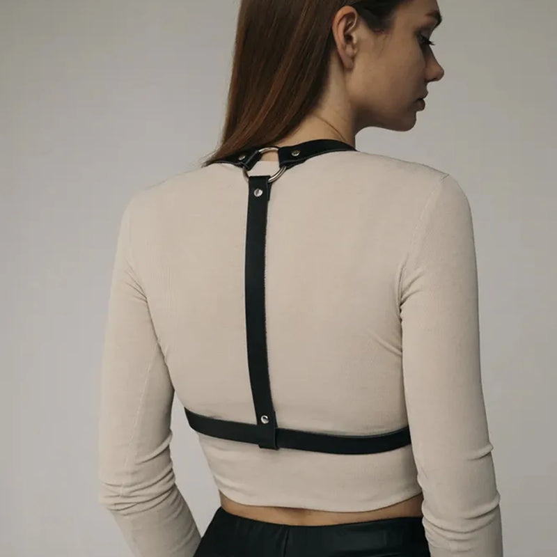 Fashion Wide Leather Waist Belt For Women Punk Gothic Body Bondage Chest Harness Belt Harajuku Suspenders Clothing Accessories