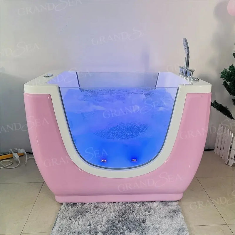 l Home Freestanding Hydrotherapy Baby SPA Bathtub Massage Thermostat Soaking Bathtub Acrylic Children's Bathtub