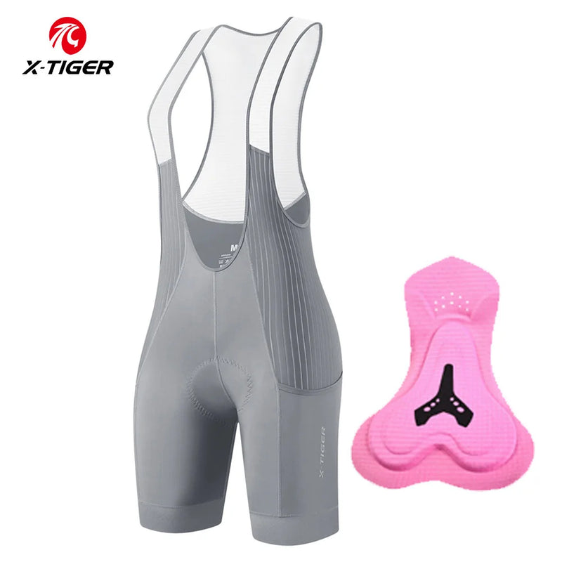 X-TIGER Bib Shorts Cycling Women 5D Thick Padding Mountain Road Bike Bib Shorts Summer UV Protection Professional Cycling Shorts