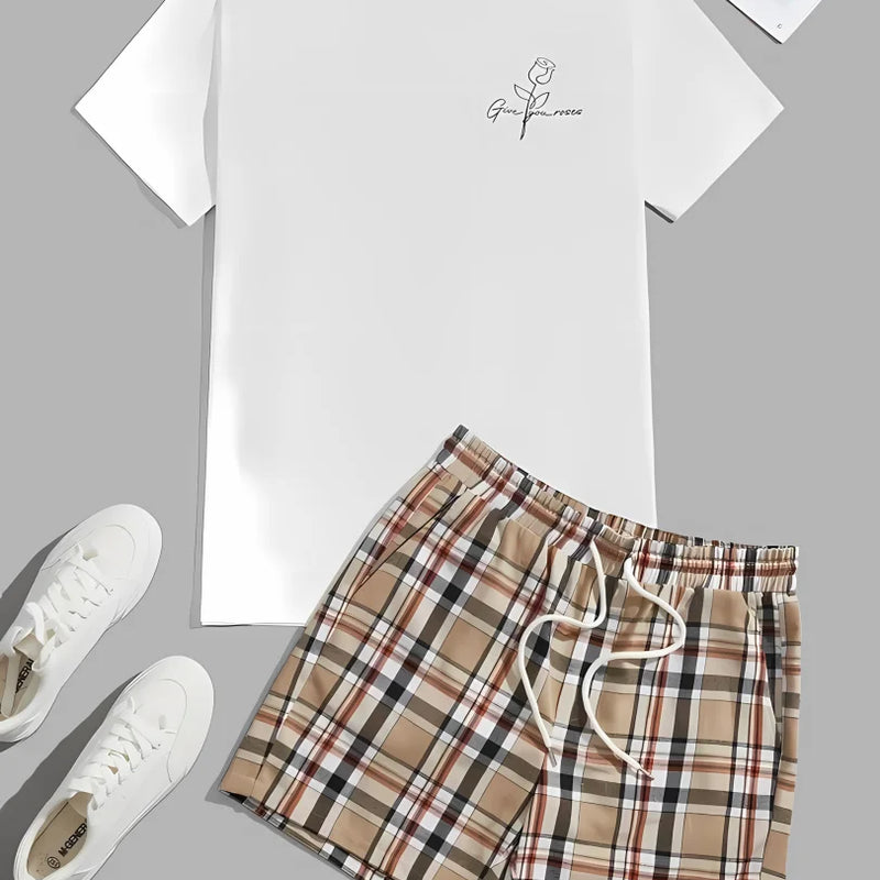 Men's 3D Printed Fashionable T - Shirt+Shorts Set, Fun Pattern Short - Sleeved Breathable Quick - Drying Top - View 3 | SAMAG