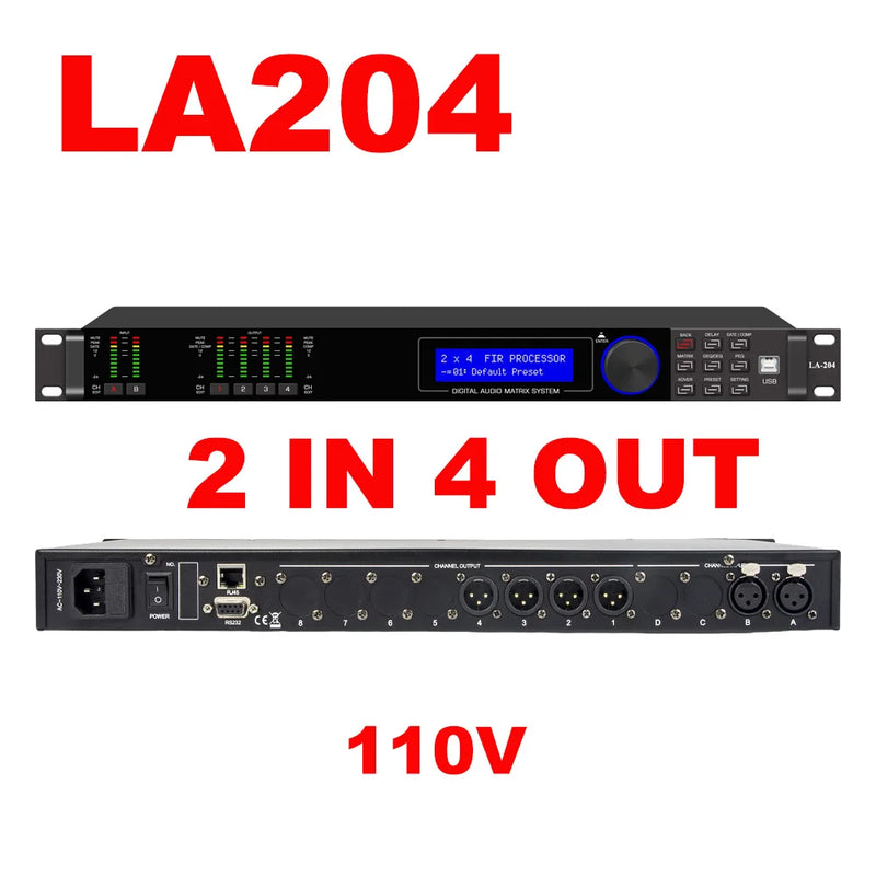 Professional DSP Audio Processor LA408 8 Channel 192kHz 32-bit 110dB SNR FIR PEQ GEQ for Studio Live Sound Recording Paulkitson