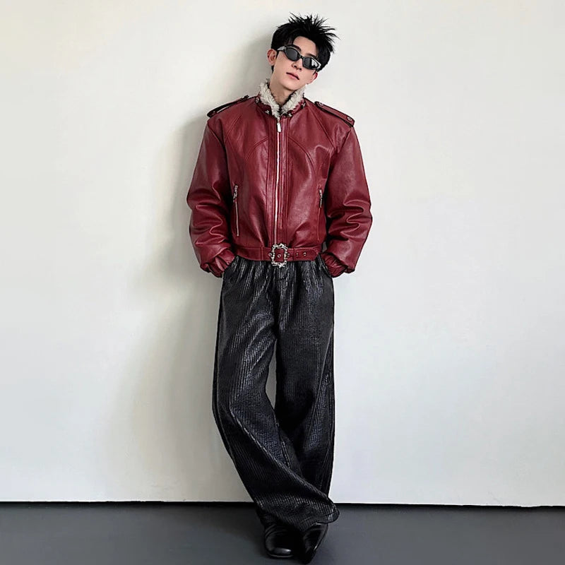 LUZHEN 2025 Winter New Original High Quality Faux Fur Liner Warm Parka Jacket Men's Fashion Handsome Leather Padded Coat JY5697