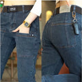 Korea Fashion Men Jeans Cargo Denim Pants Casual Blue | SAMAG
