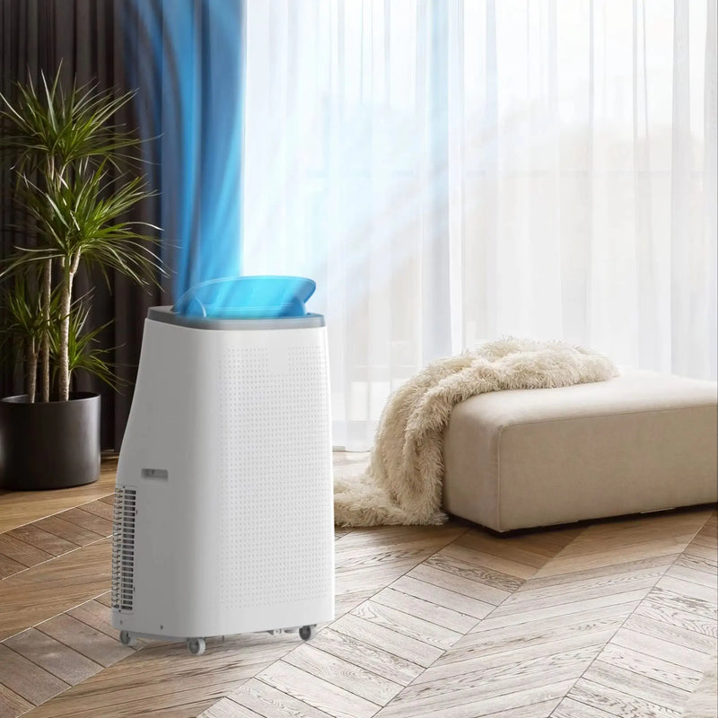14000 BTU Portable Air Conditioner, 3-In-1 Cooling for 750 Sq.Ft Rooms,Quiet, Remote Control, LED Display, 24H Timer, Window Kit, Energy Efficient,Home/Office Use,Grey Top