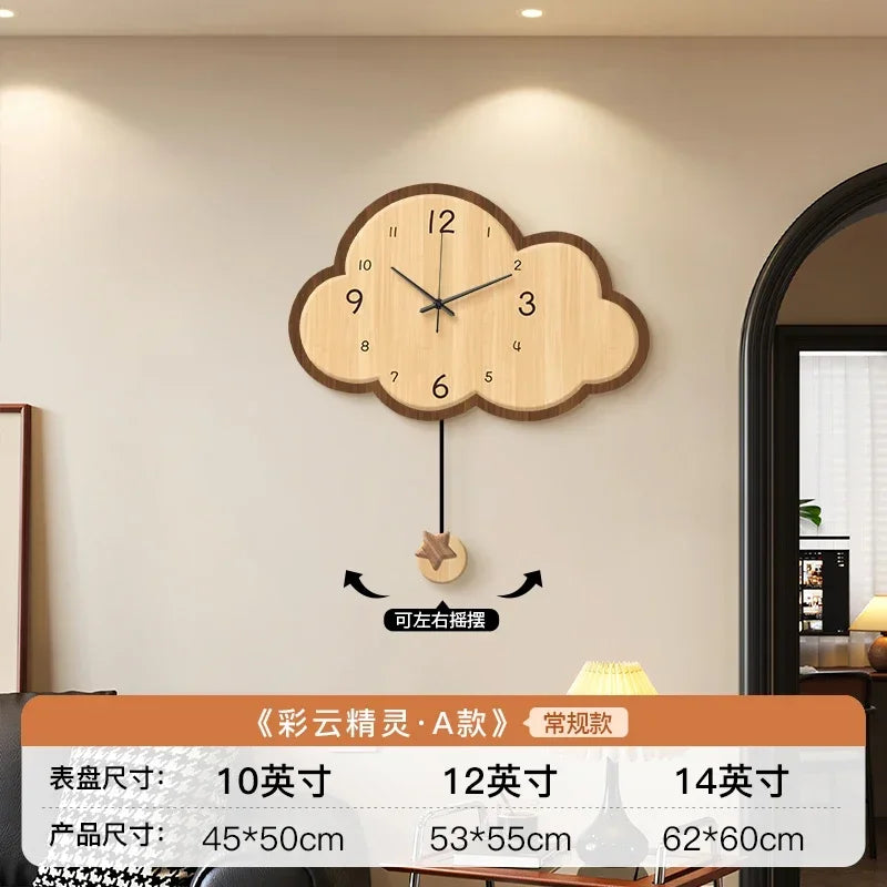 Cloud-Shaped Wall Clock LED Perpetual Calendar 2024 Motion-Sensor Silent Mechanism Long Battery Life