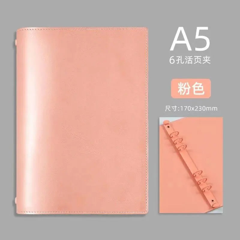 A5 PU Leather Binder Cover Notebook Folder Clipboard Loose Leaf Notebook Business Paper Meeting Planning Binder Stationery