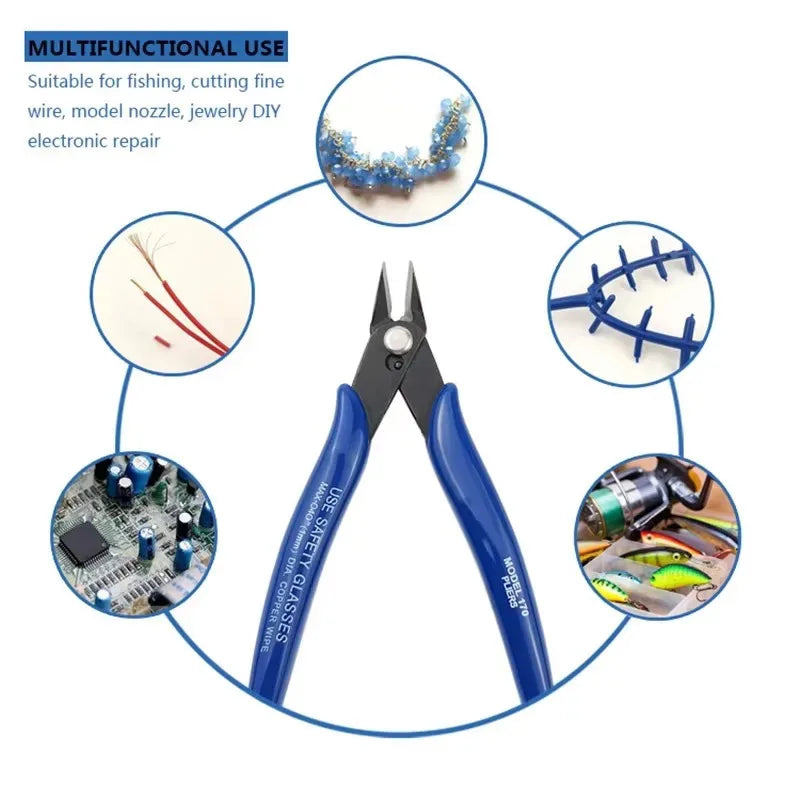 Carbon Steel Diagonal Pliers – Wire & Cable Cutters for Electronics, Soft Copper, Jewelry Repair