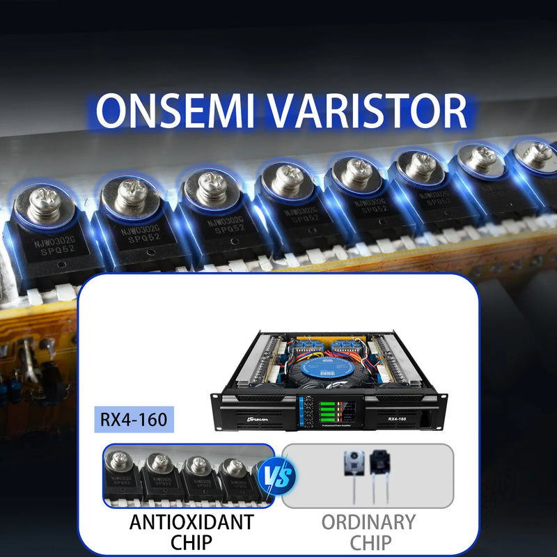 FUHAM RX4-160 4-Channel Power Amplifier 8 Ohm 2500W Class H Audio DJ Stage Performance Sound System