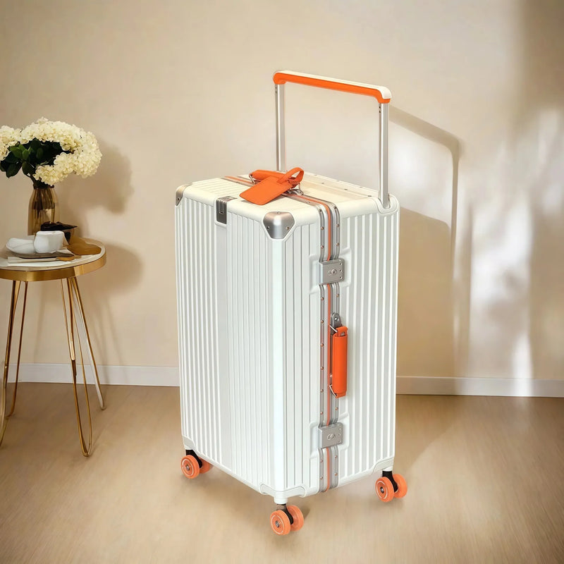 BunnyFly Wide Handlebar Travel Trolley Suitcase with Colorful Silent Wheels TSA Lock Rolling Luggage Large Capacity PC Material