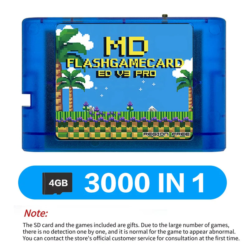 2026 New 3000 in 1 EDMD V3 Pro Card With 8GB TF Card MD Game Card For SEGA Genesis Mega Drive Master System Game Console