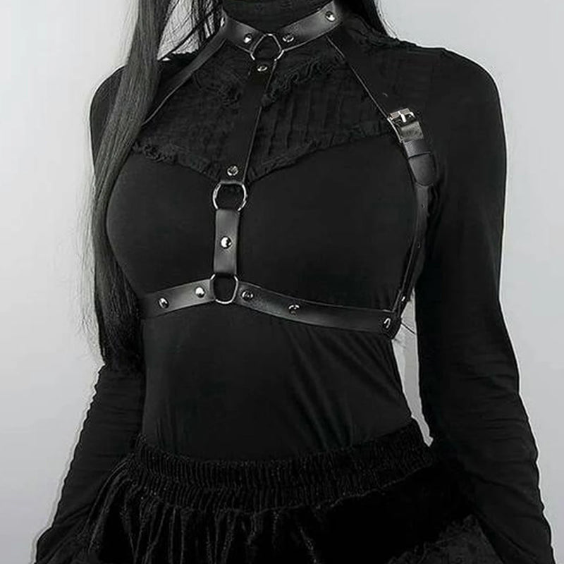 Fashion Belt Street Style Chest Harness Belt Suspenders for Women Decoration  Punk Rock Leather Belt Gothic Clothing Accessories