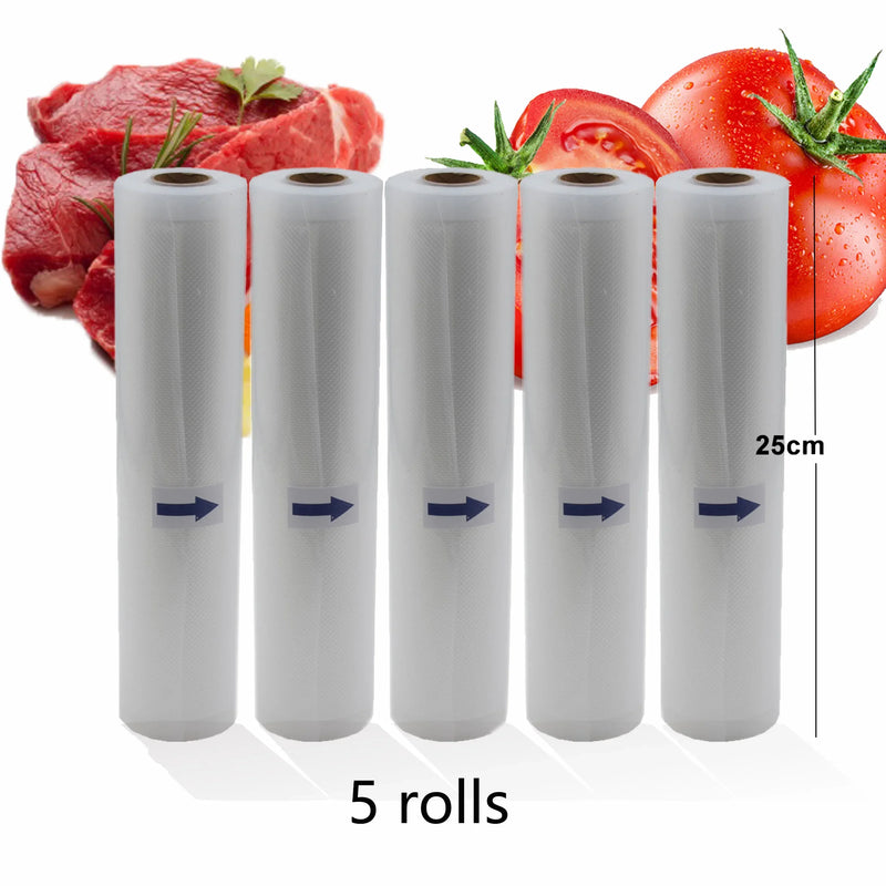 5 Rolls/Lot Food vacuum sealer Storage saver bags Vacuum 5 size Bags For Kitchen Vacuum Sealer to keep food fresh