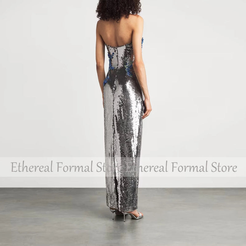 Glitter Customized Evening Gown For Women Sheath Formal | SAMAG