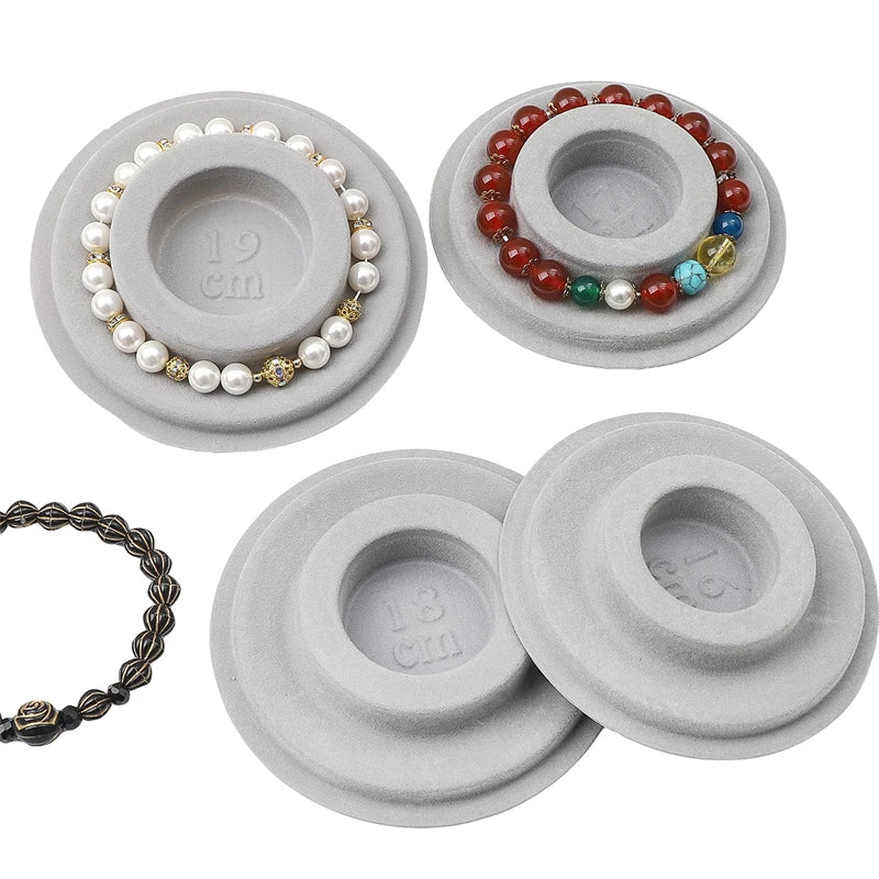 1PC 8.5-10.3cm Flocked Bead Board Bracelet Beading Organizer Artistry Tray Design Tool For DIY Jewelry Handmade Making Tools