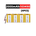 103450 3.7V 2000mAh Polymer Lithium Rechargeable Battery jst PH 2.0mm 2pin plug for Camera GPS navigator MP5 Bluetooth Headset