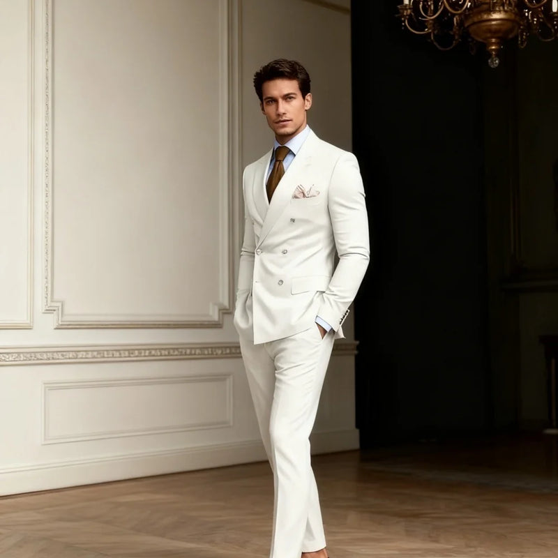 Fashionable Single-Breasted Men's Suit Set For Wedding Formal Business 2PCS Men's Suit Set Including Jacket Vest Pants Customize