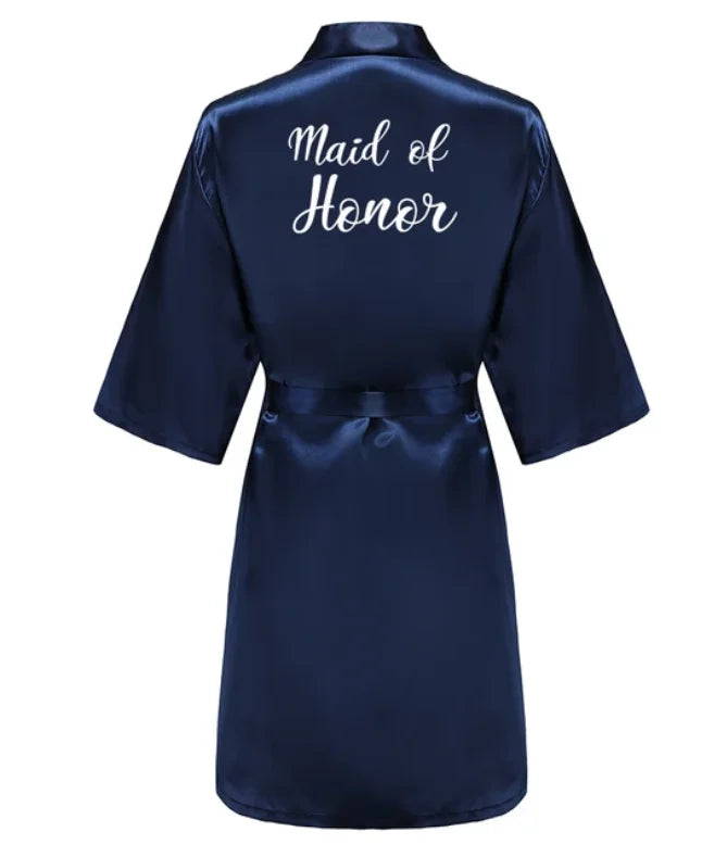 Satin Silk Robes Plus Size Wedding Bathrobe Bride | SAMAG
