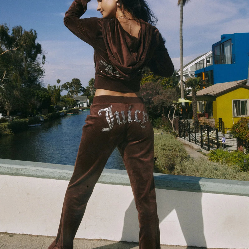New Women's Hooded Sweatshirt Suit Zipper Cardigan Hot Diamond Fashion Street Velvet Casual Female Pants 2-piece Set