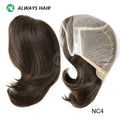 Alwayshair 100% European Virgin Hair Wig 6" 8"10" Injection Lace Lady Wig Silky Straight Short Human Hair French Lace Front Wigs