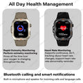 2026 New Men Smart Watch HD Bluetooth Call Sleep Heart Rate Health Monitoring Outdoor LED Flashlight Waterproof Sports Smartwatc