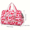 Spacious & Durable Women's Carry-On Travel Bag with Animal Print Nylon Large Capacity Sports Gym Bag  Weekend Overnight Bag