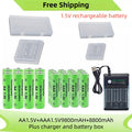 Original Rechargeable Battery 1.5V AA 9800mAh+AAA 8800mAh+Charger for Computer Clock Radio Video Game Digital Camera AA AAA