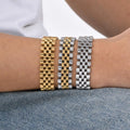 15MM Chunky Watch Band Bracelets for Men,19CM Magnetic Stainless Steel Links Wristband,Stylish Jewelry Gifts for Dad Husband Son