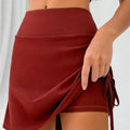 Women Tennis Skirt Adjustable Side Drawstring Ruched Sports Skort High Waist Tummy Control Built-in Shorts Gym Wear