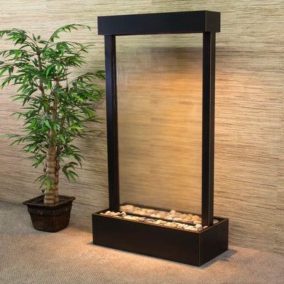 L Tempered Glass Led Mirror Waterfall Wall Fountain Water | SAMAG