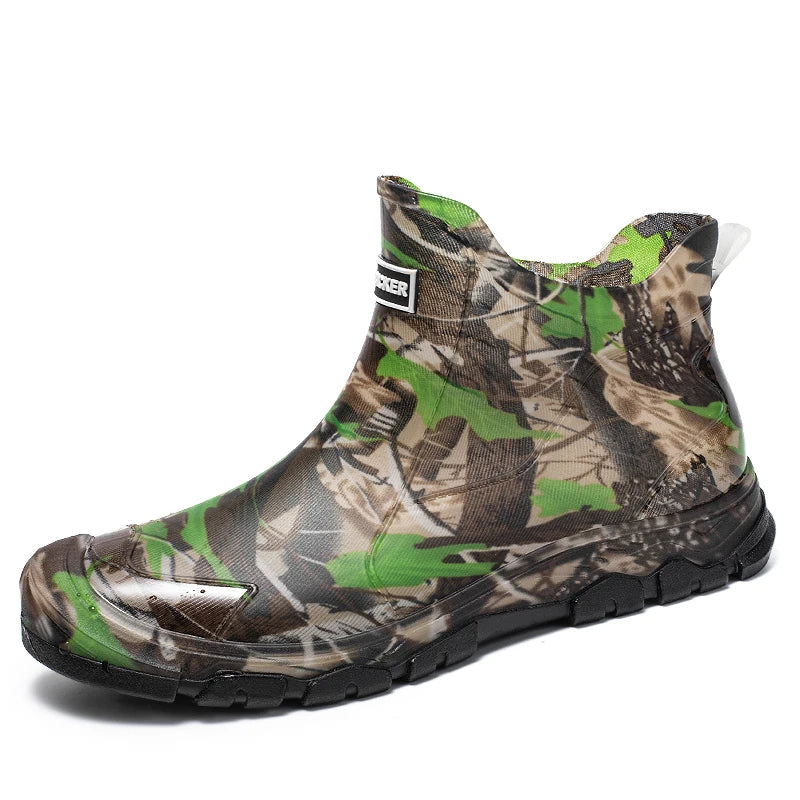 Men's Casual Anti-slip soft-sole rain boots Four Seasons Chef Kitchen Waterproof work shoes Outdoor Fishing Walking Water Shoes
