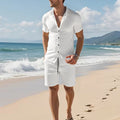 Men's Summer Clean Fit Solid Color Casual Vacation Set | SAMAG