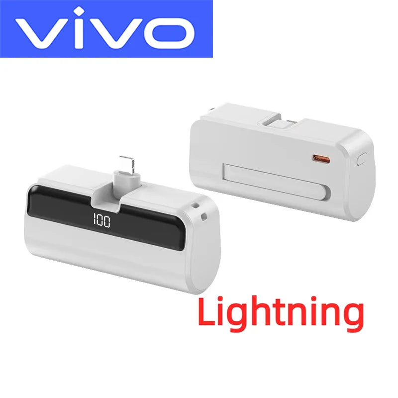 VIVO 500000mAh Mini Capsule Power Bank 2 in 1 Ultra Fast Charging Portable External Battery Powerbank For iPhone Android 2026