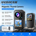 ANSVICAM 4K Mini Body Camera with 64GB Card Thumb Action Camera Magnetic with EIS Wearable POV for Tiktok Vlogging Motorcycle