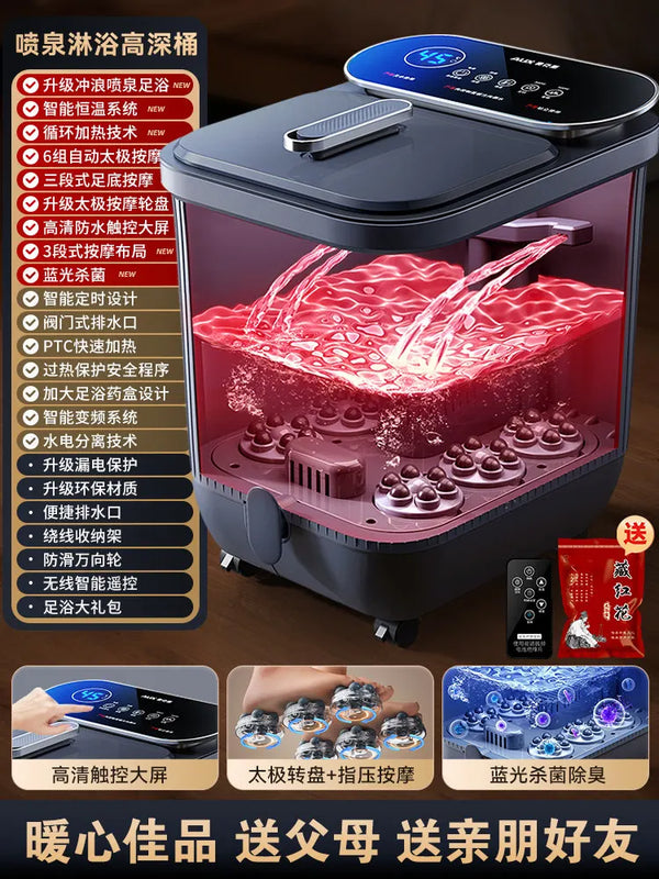 220V AUX Electric Foot Bath Tub with Heating Constant Temperature and Massage Automatic Deep Soak WBD