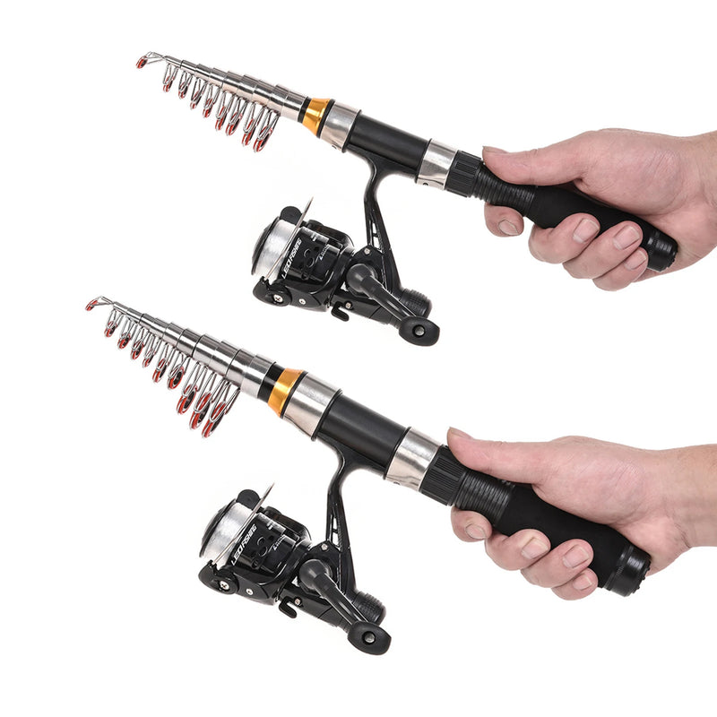 Lixada Fishing Rod Reel Combo Full Kit with 2.1m 2.3m Telescopic Fishing Rods 2PCS Spinning Reels Set Fishing Equipment 2024