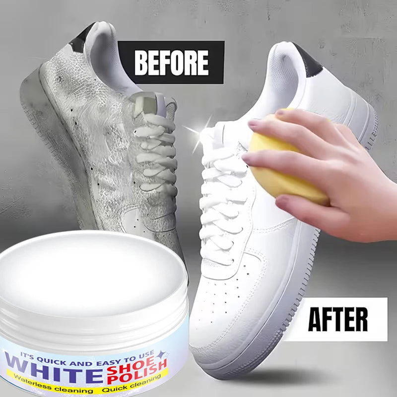 White Shoe Care Cream, Polishing and Whitening Cleaner for Sneakers, Sports Shoes and Canvas Shoes