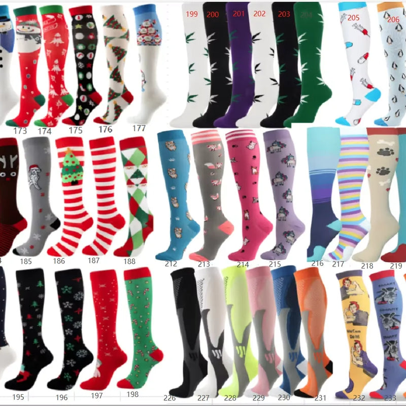 20 Pairs/lot Men Women Compression Socks Multi Pattern | SAMAG