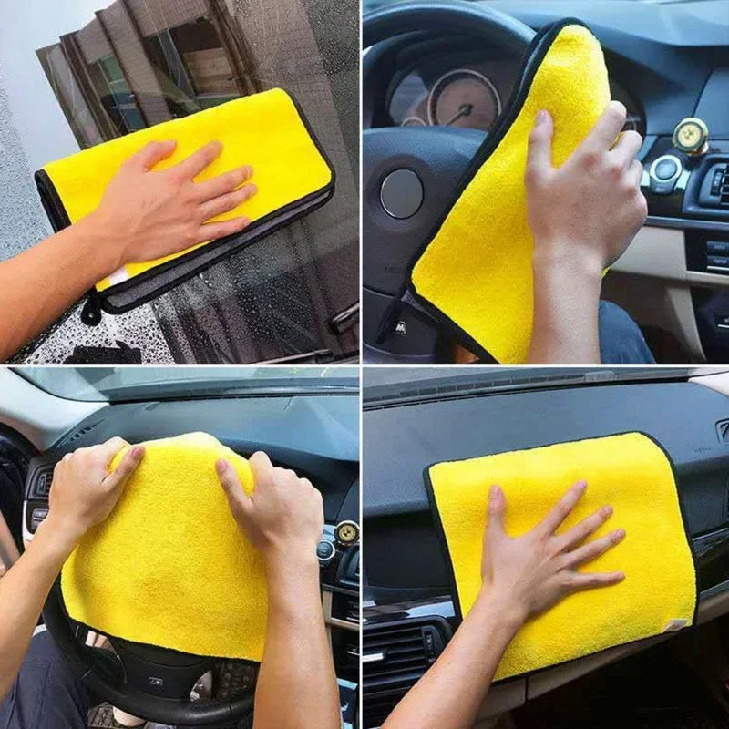 1/3/5/10PCS Car Wash Towels Cleaning Cloth Absorbent Dry Cloth General Purpose Microfiber Towel Thickened Yellow 30/40/60cm