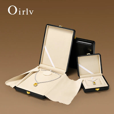 Orilv Leather Jewelry Box Set Light Luxury Ring Necklace Display Storage Packaging Ladies' Gift | SAMAG