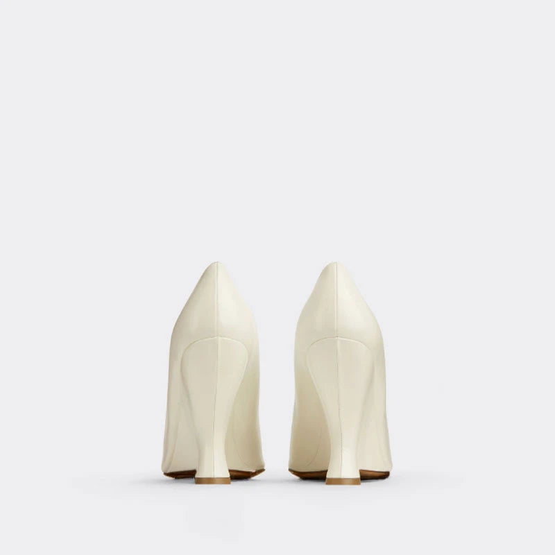 Brand Fashion Show 10cm High Heels 2023 Summer New Thick Heels Black White  Pointed Fashion Sexy Women's Size 44 Single Shoes