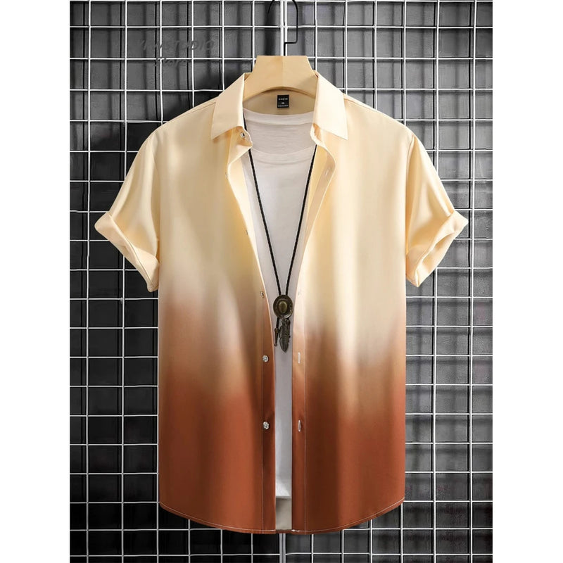 Men's Shirt Gradient Design Graphic 3D Print Summer | SAMAG