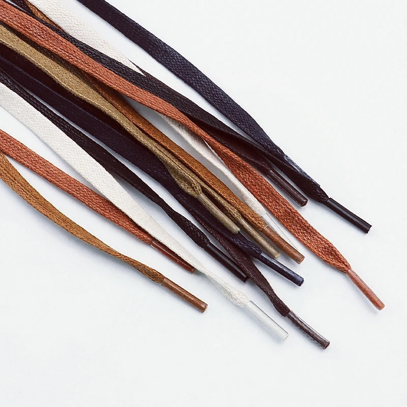 Waxed Waterproof Leather Shoelace Flat Shoelaces 6mm Width Boots Oxford Shoe Laces Shoe Accessorie 60/80/100/120/140/180cm 1Pair