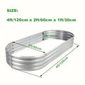 Elevated Garden Bed for Balcony Large Space Oval-Shaped Galvanized Rust-Proof Home Use 4x2FT One Pack