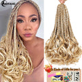 14” French Curls Braiding Hair Pre Braided Synthetic Box Braids Crochet Curl Ends French Curl Crochet Braids for Women And Kids