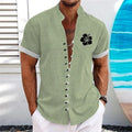 New Men's Linen Short-Sleeved Shirt, with a Fashionable | SAMAG