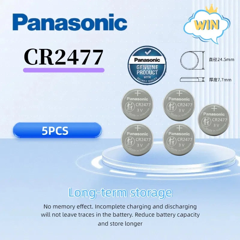 1-10pcs Panasonic CR2477 battery CR 2477 lithium 3V instrument meter imported digital tire pressure monitor intelligent toilet