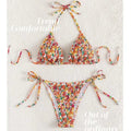 Sexy floral print halter bikinis sets biquini high waist | SAMAG