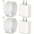 20W USB C Fast Charging Block for iPad, 2Pack Type C Wall Charger with 6FT C to C Cable for iPhone 15/Plus/Pro/Max